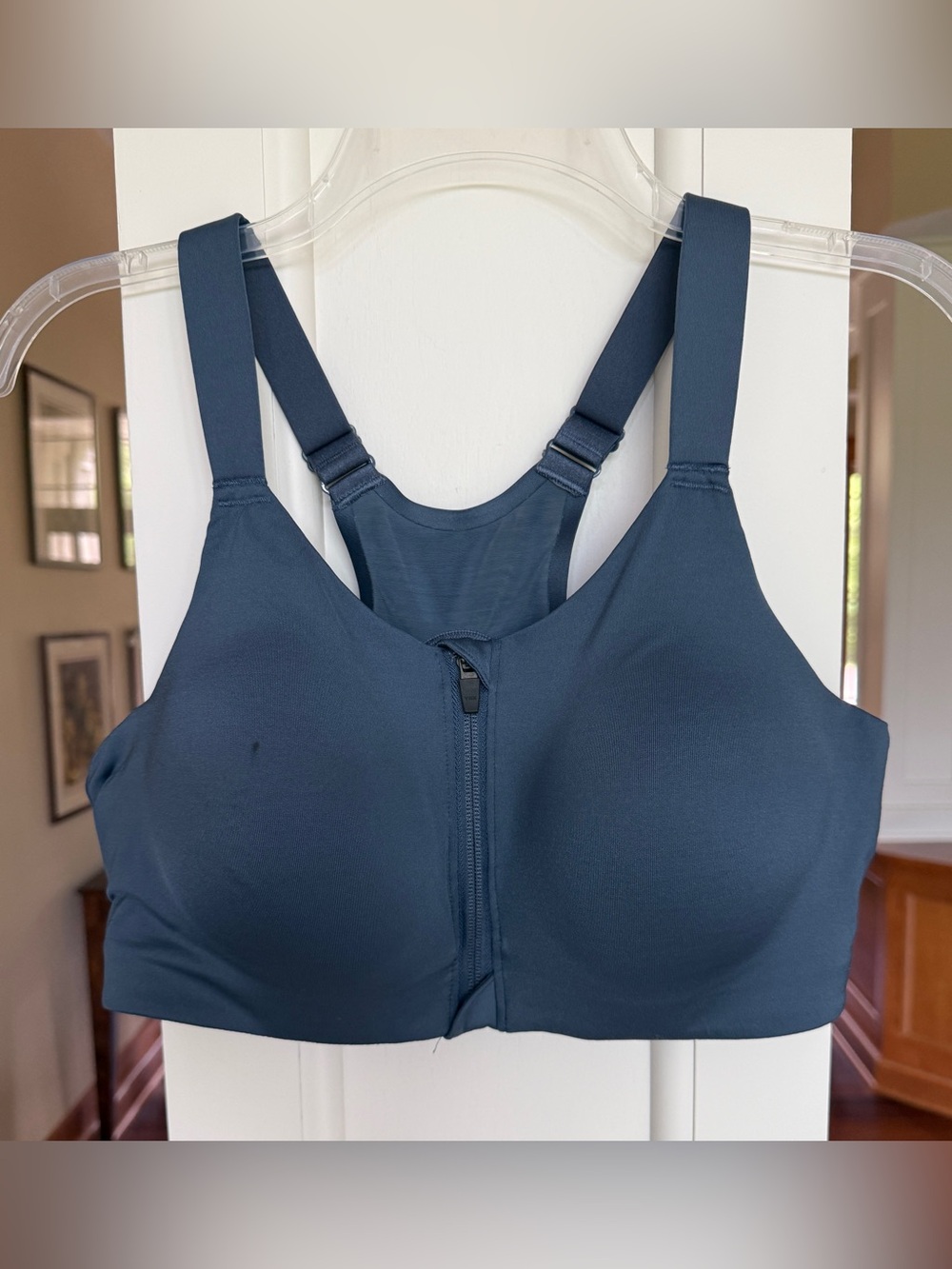 Calia 36D Front Closure High Support Padded Sports Athletic Bra - Blue.